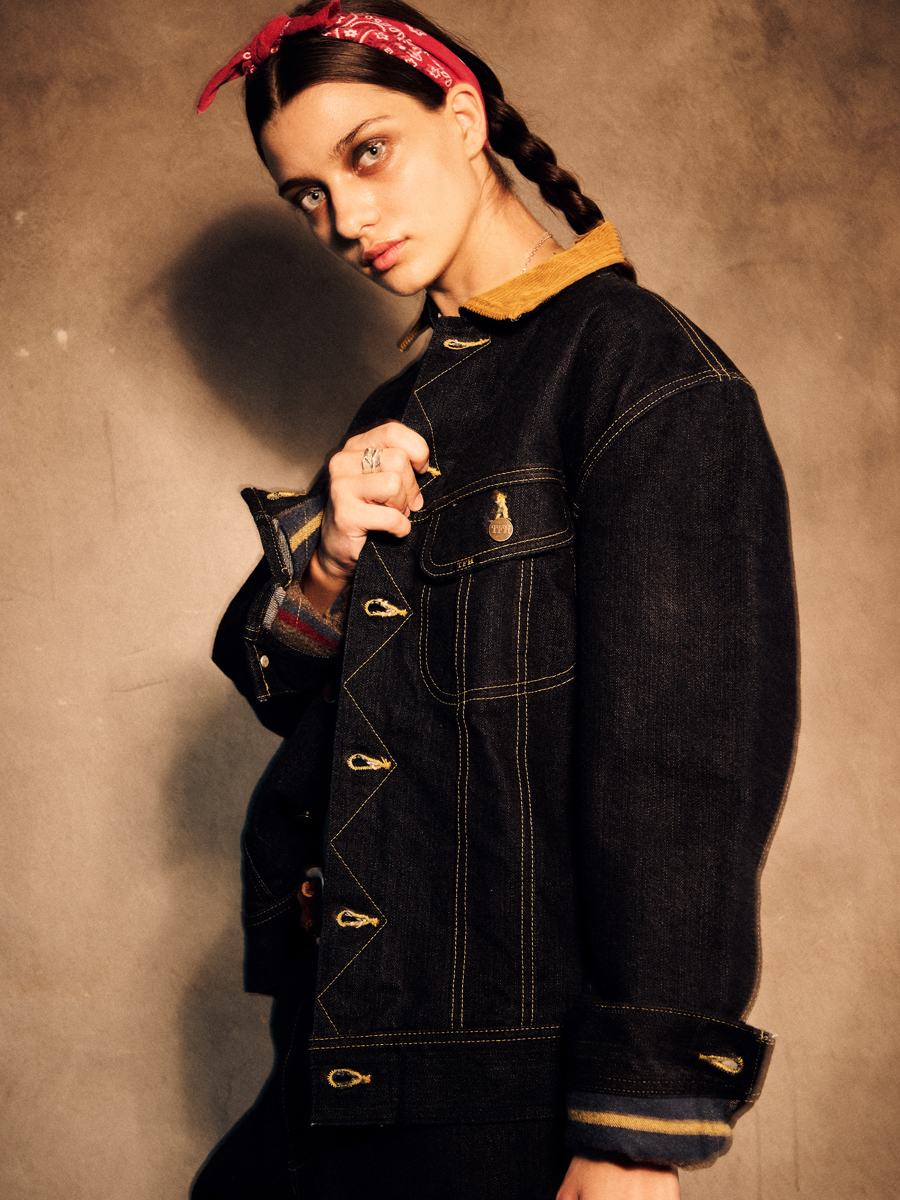 14.5oz 左綾ジンバブエコットン デニム ブランケットジャケット FN-OJ-D102