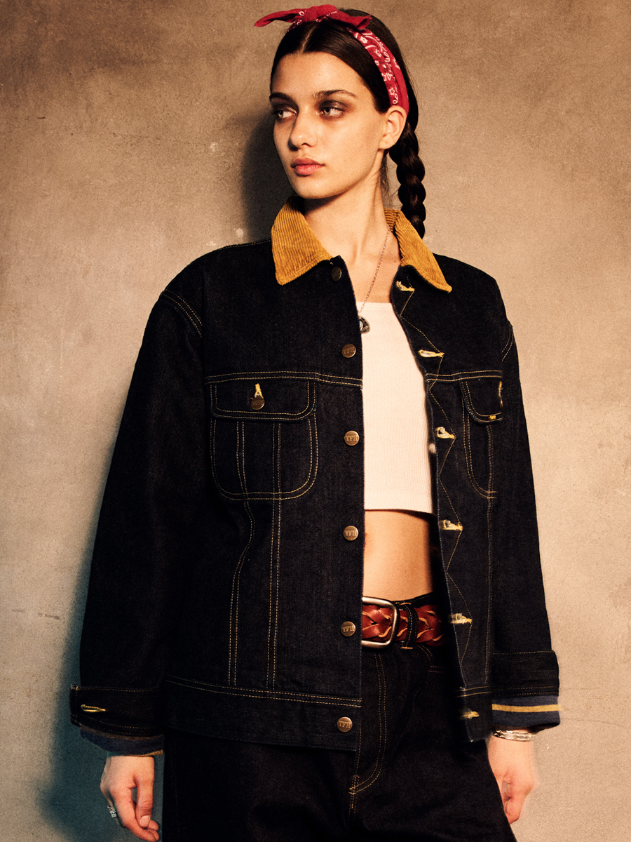 14.5oz 左綾ジンバブエコットン デニム ブランケットジャケット FN-OJ-D102