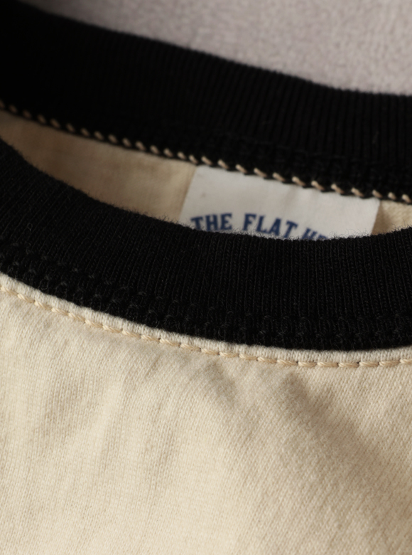 .02 首元が伸びにくい特殊縫製「3本針の1本外し」