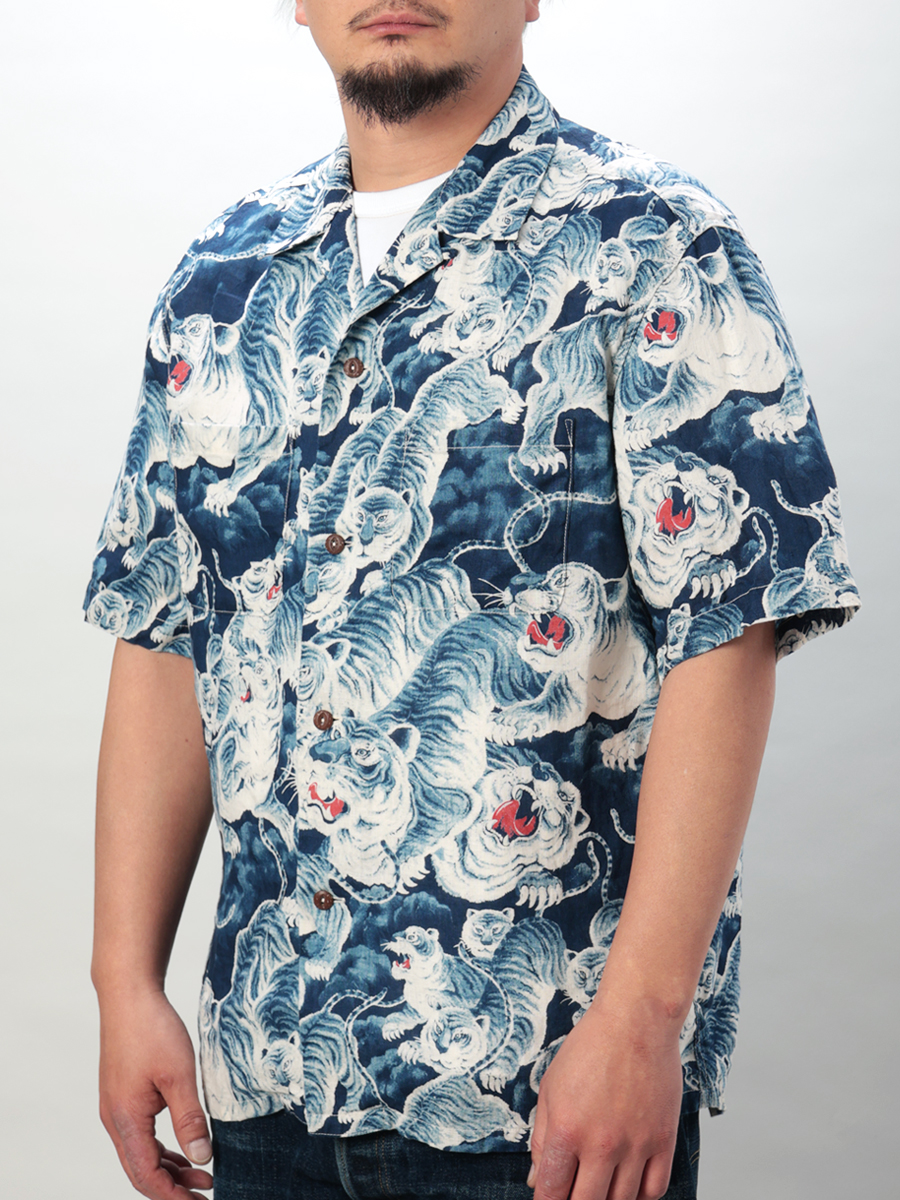 リネン 半袖シャツ 百虎 FN-SCR-017S