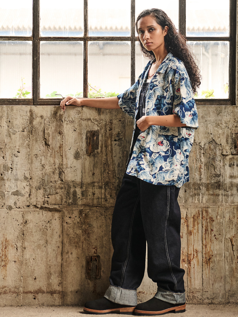 リネン 半袖シャツ 百虎 FN-SCR-017S