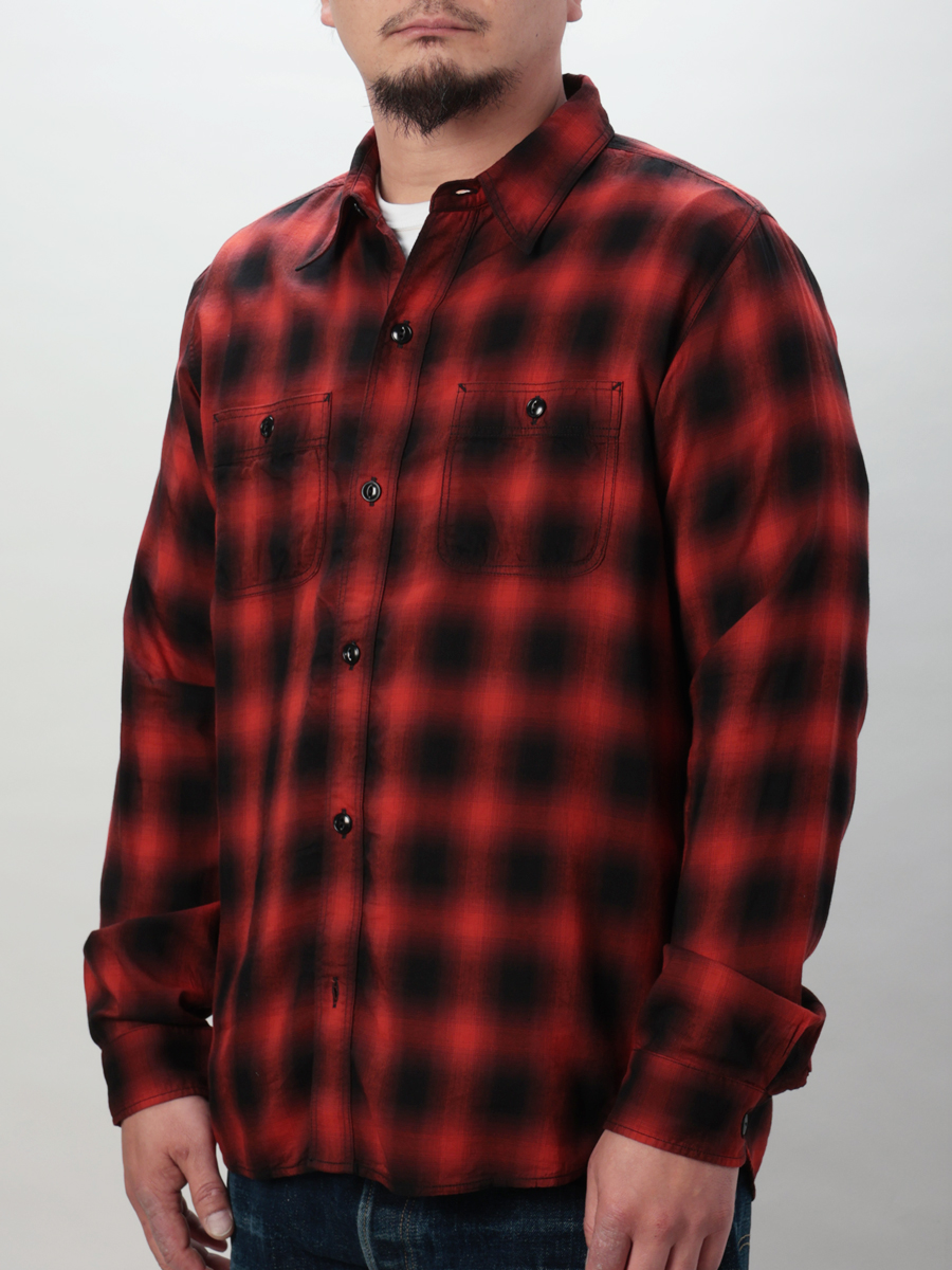 3oz オンブレチェックシャツ FN-SCR-021L