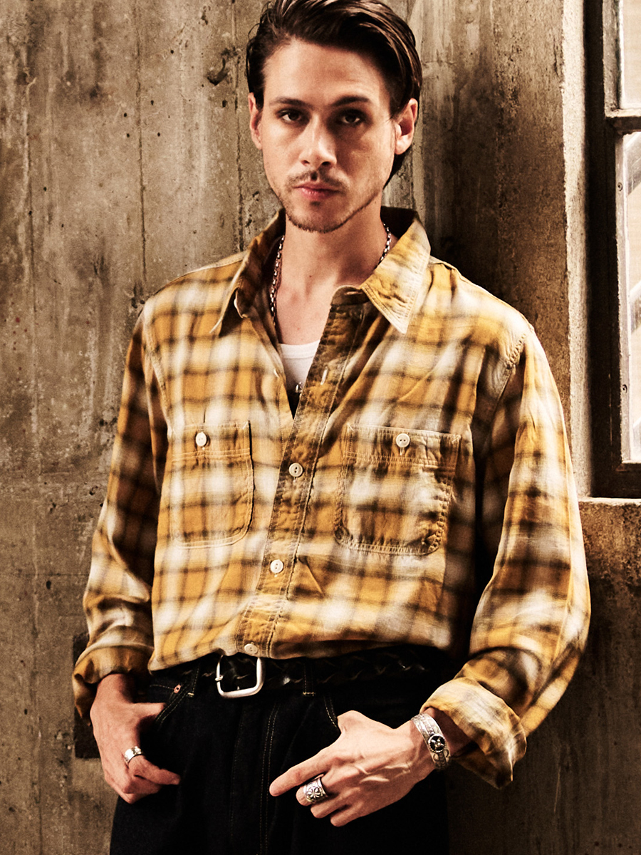 3oz オンブレチェックシャツ FN-SCR-021L