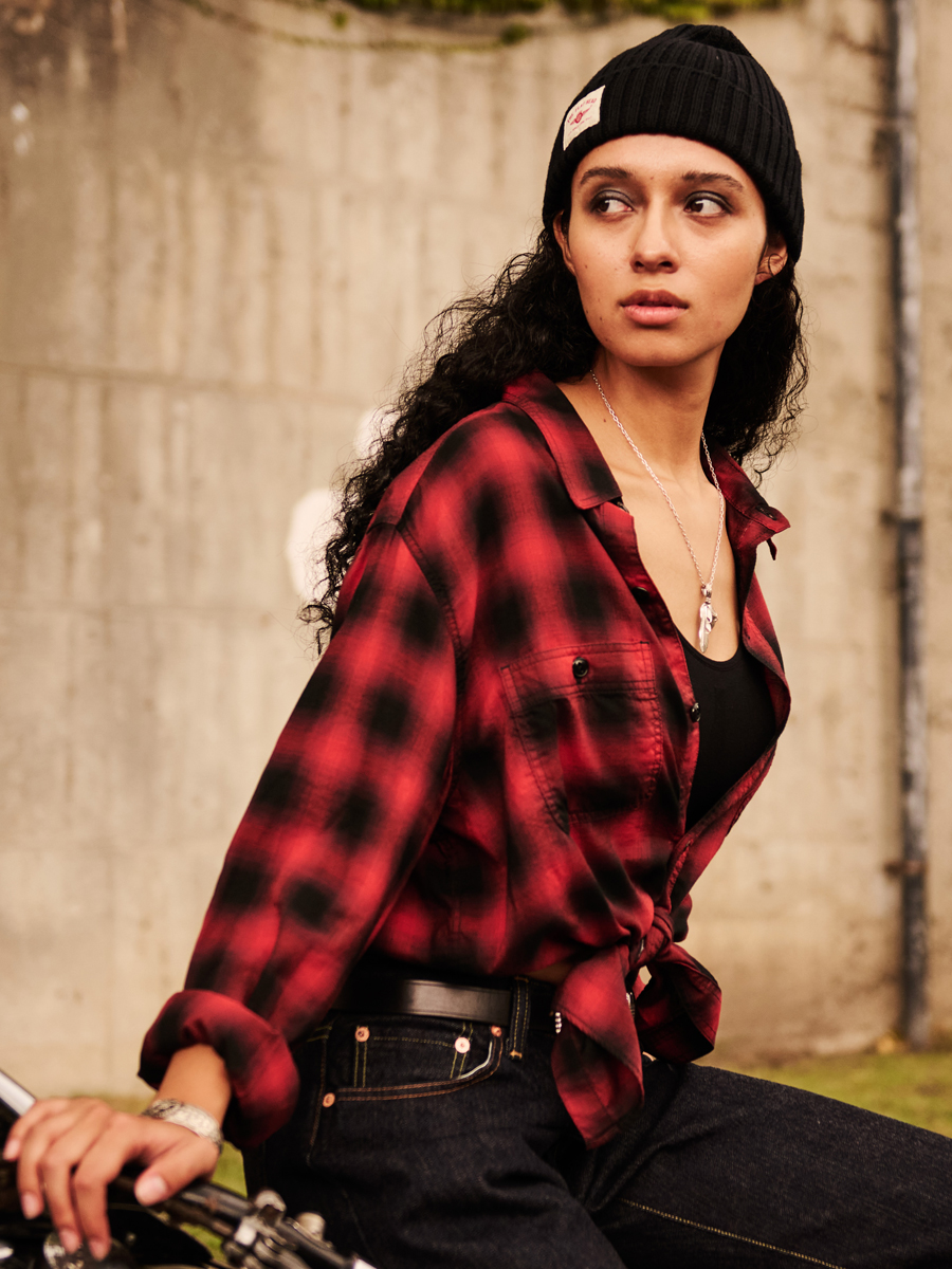 3oz オンブレチェックシャツ FN-SCR-021L