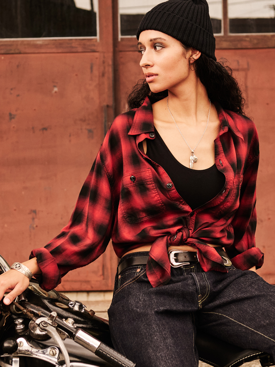 3oz オンブレチェックシャツ FN-SCR-021L