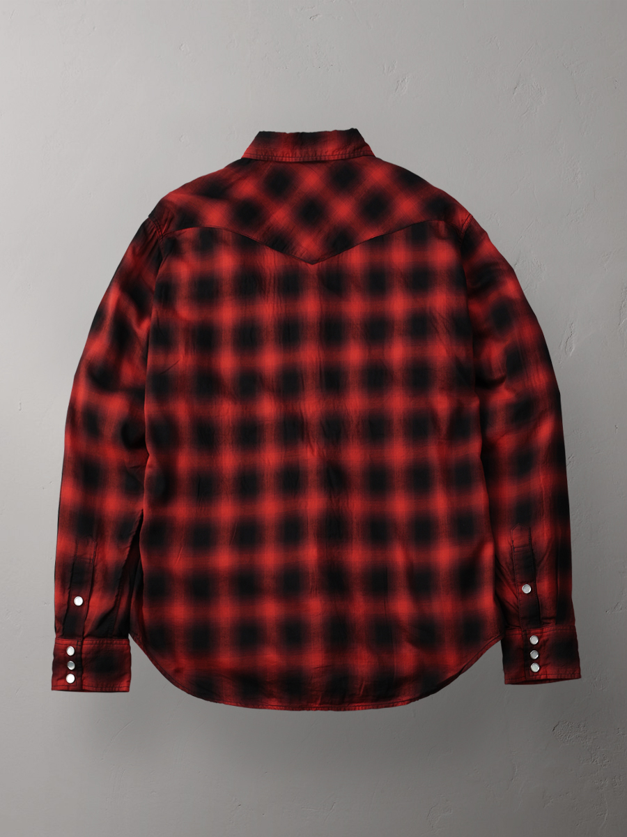 3oz オンブレチェックウエスタンシャツ FN-SCW-021L