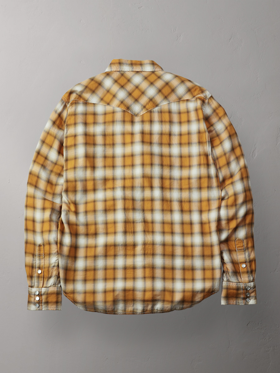 3oz オンブレチェックウエスタンシャツ FN-SCW-021L