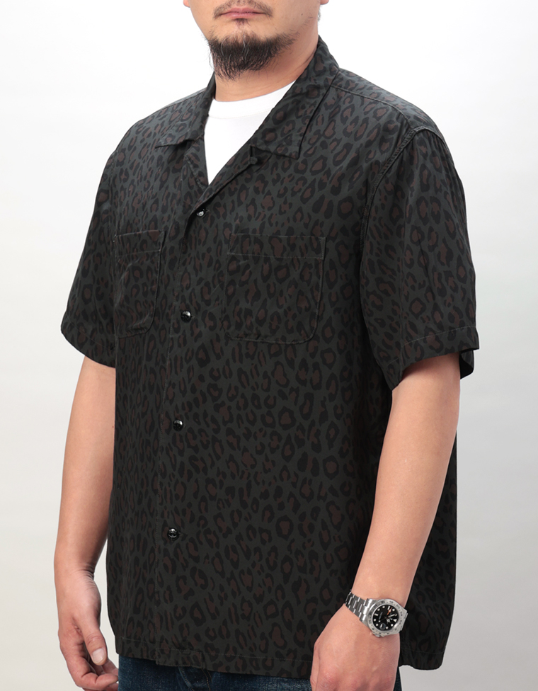 レーヨン 半袖シャツ - レオパード -