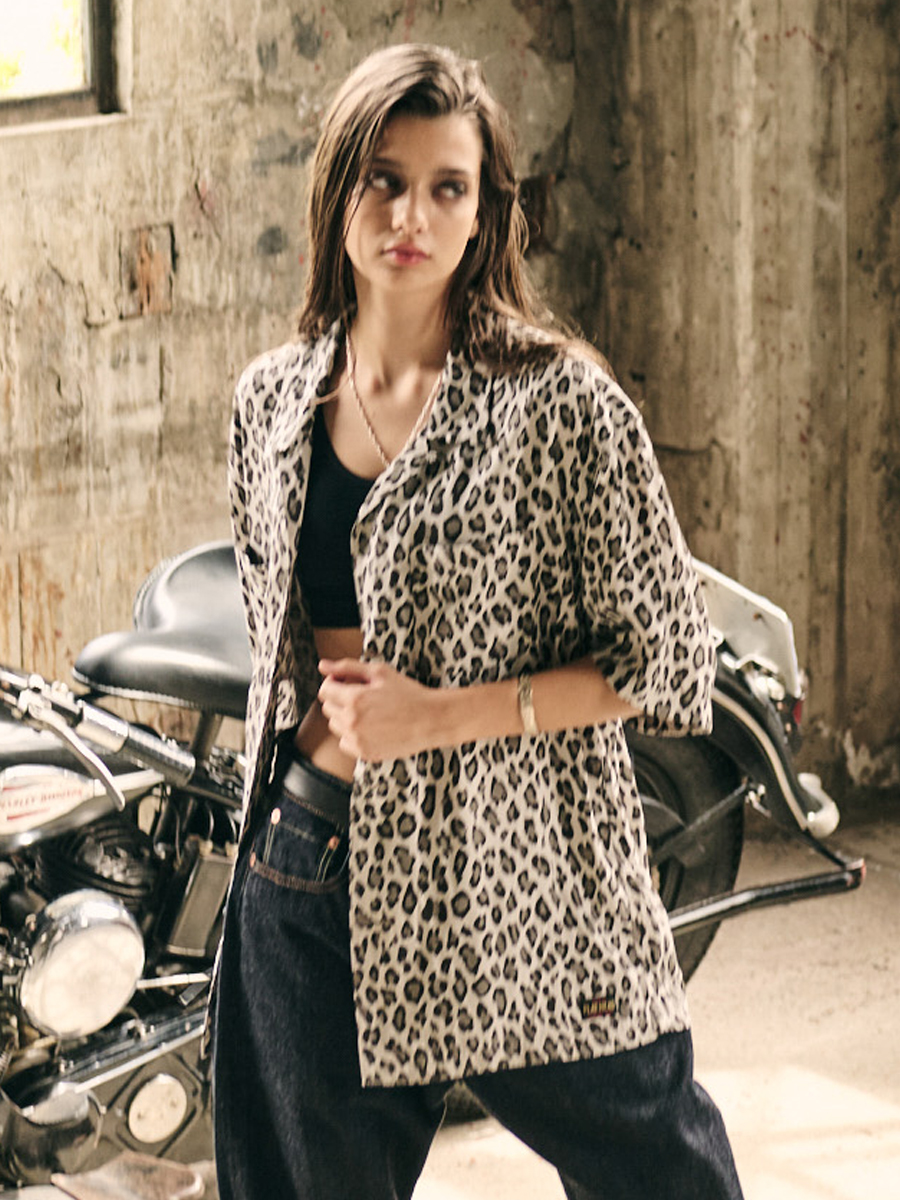 レーヨン 半袖シャツ レオパード FN-SRO-009S