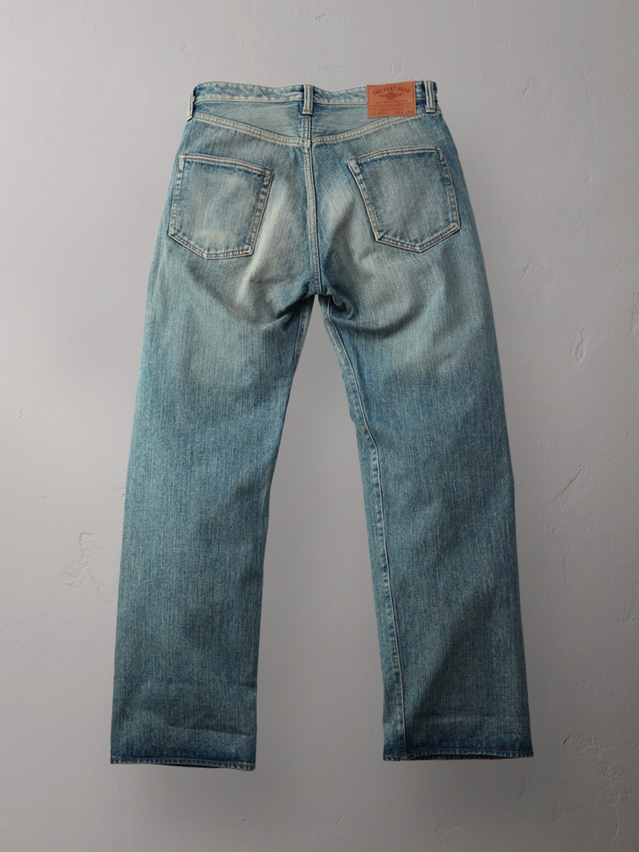 14.5oz 左綾ジンバブエコットン ワイドストレート リアルエイジング加工ジーンズ FN-D111C