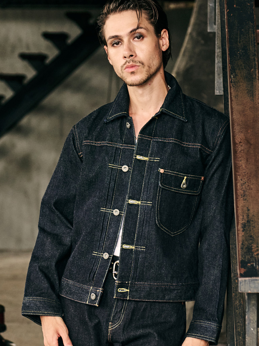 14.5oz 左綾ジンバブエコットン デニムジャケット 40sモデル FN-OJ-D101