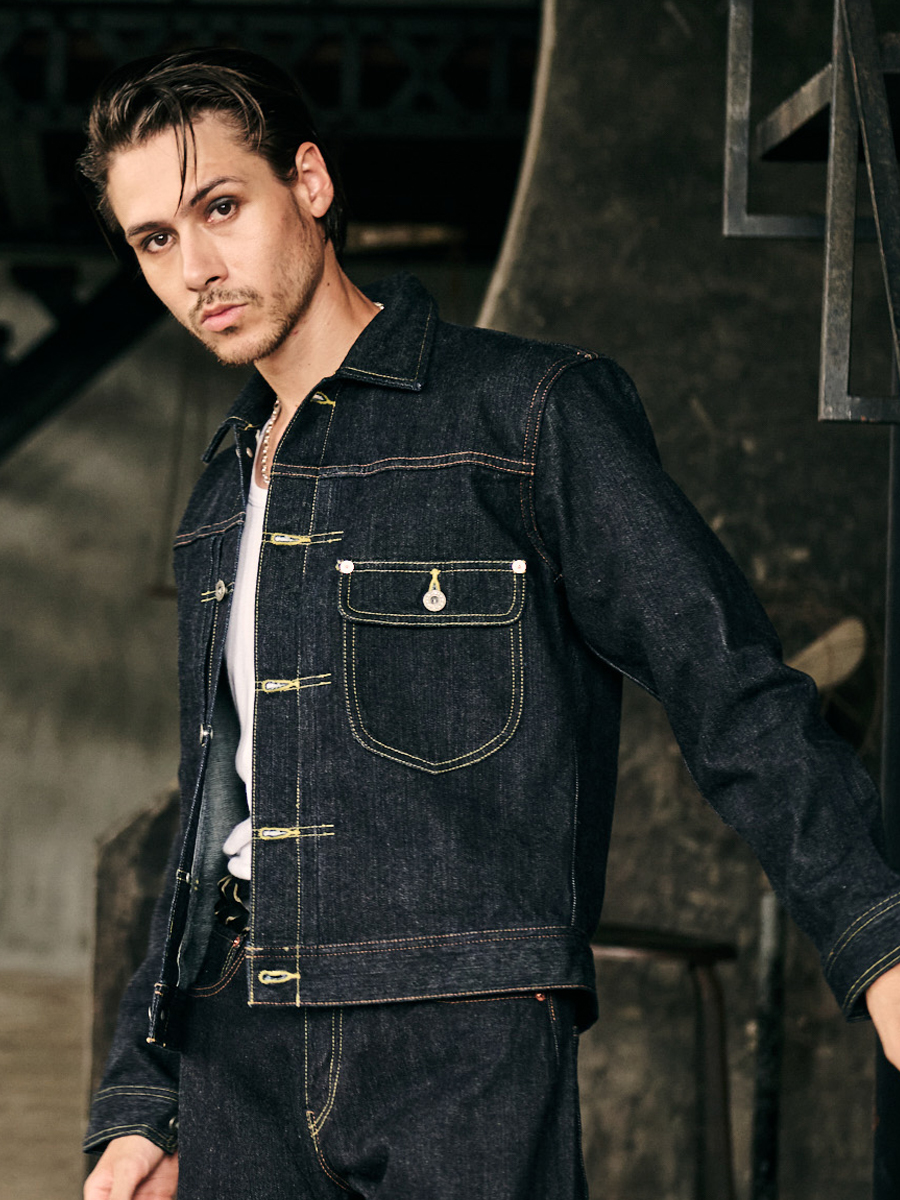 14.5oz 左綾ジンバブエコットン デニムジャケット 40sモデル FN-OJ-D101