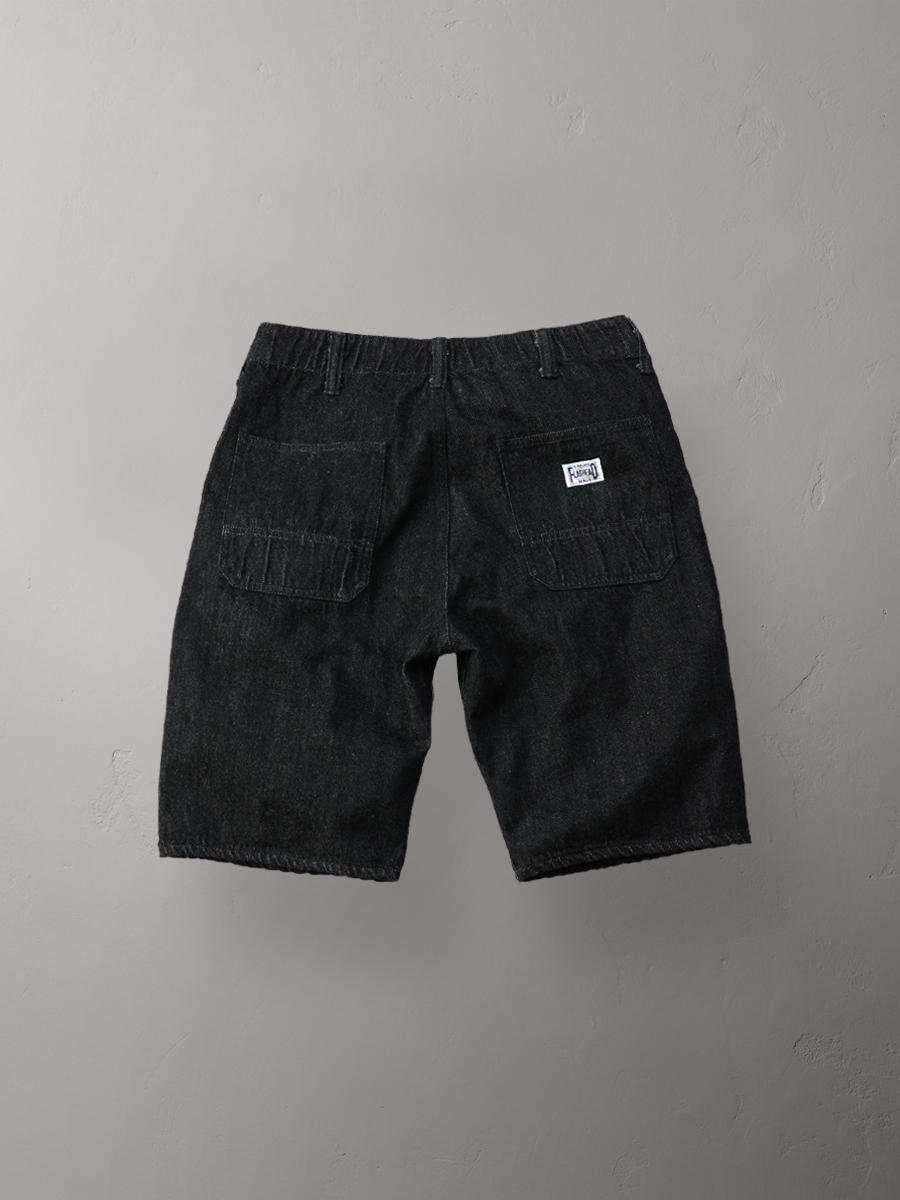 12.5oz ブラックデニム ハーフパンツ FN-S-DB001