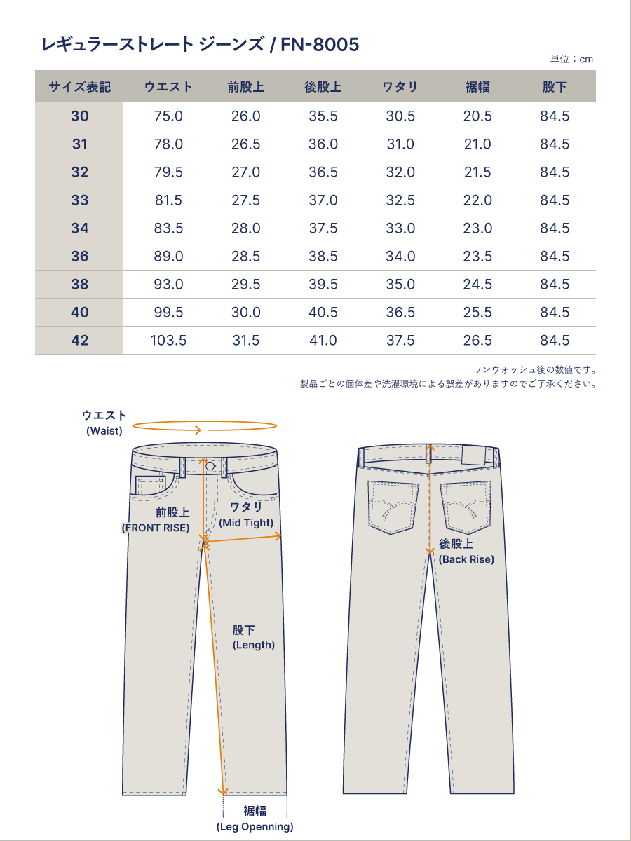 18oz レギュラーストレートジーンズ FN-8005