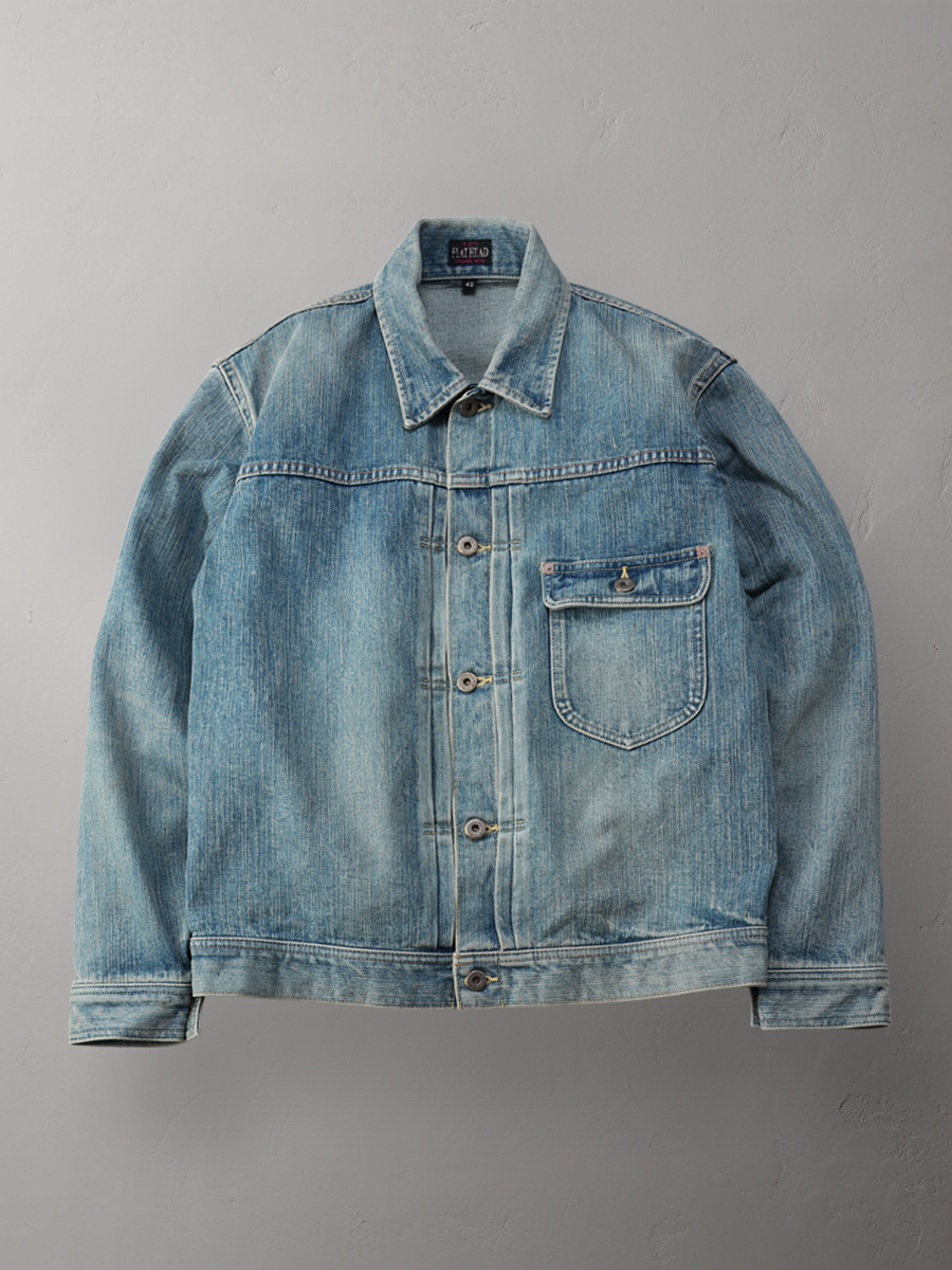 14.5oz 左綾ジンバブエコットン デニムジャケット 40sモデル リアルエイジング加工 FN-OJ-D101C