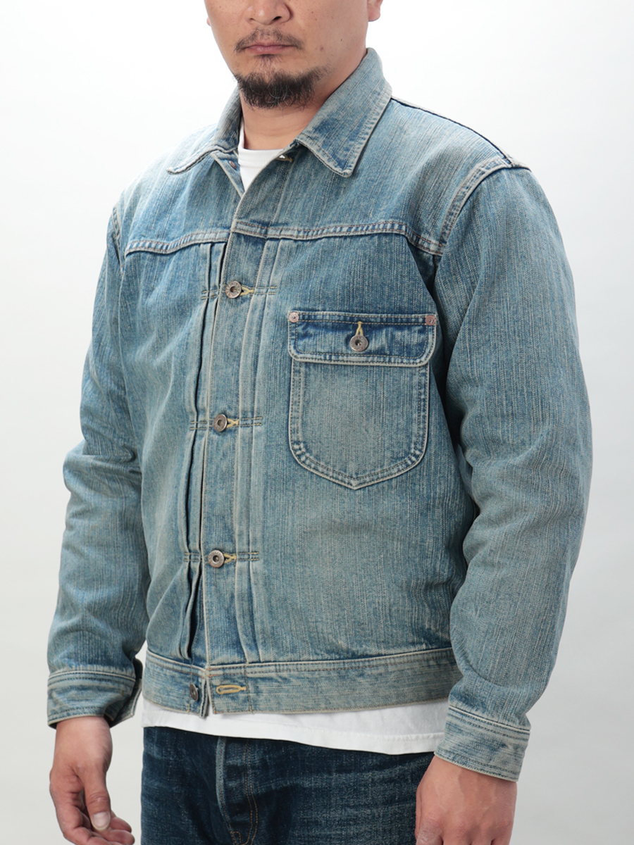 14.5oz 左綾ジンバブエコットン デニムジャケット 40sモデル リアルエイジング加工 FN-OJ-D101C