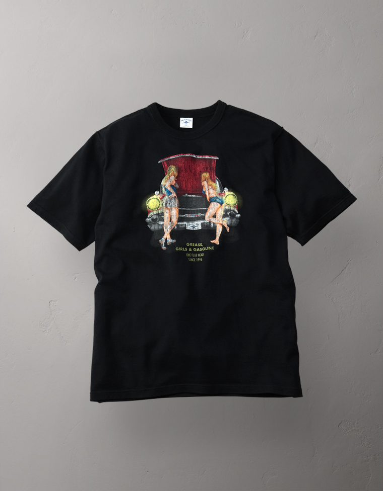 吊り生地 Tシャツ - GREASE , GIRLS & GASOLINE -