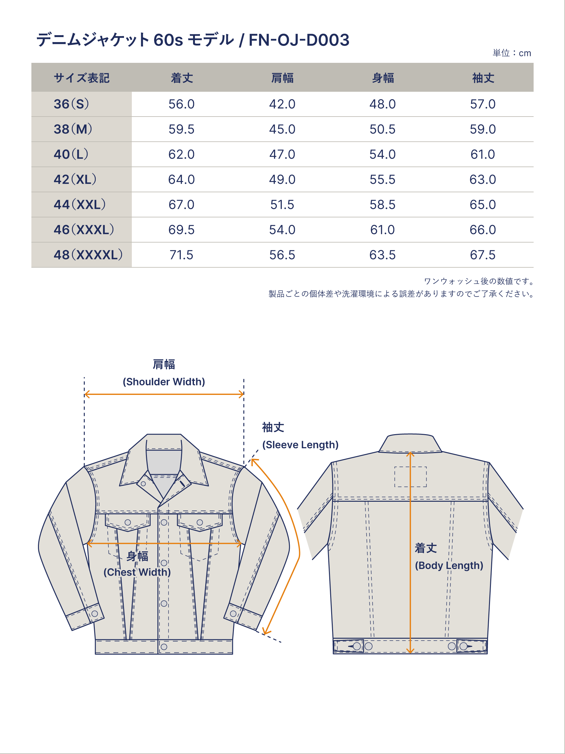14.5oz デニムジャケット 60sモデル FN-OJ-D003